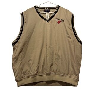 Port Authority On Tour Cougars Washington State Pullover Vest Men's Size XL Tan